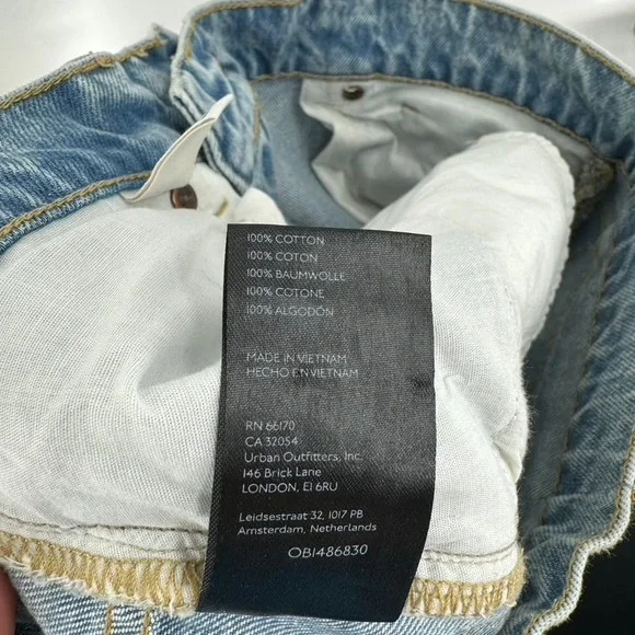 BDG Light Blue Flare Jeans with Artistic Patterns - Picture 12 of 15